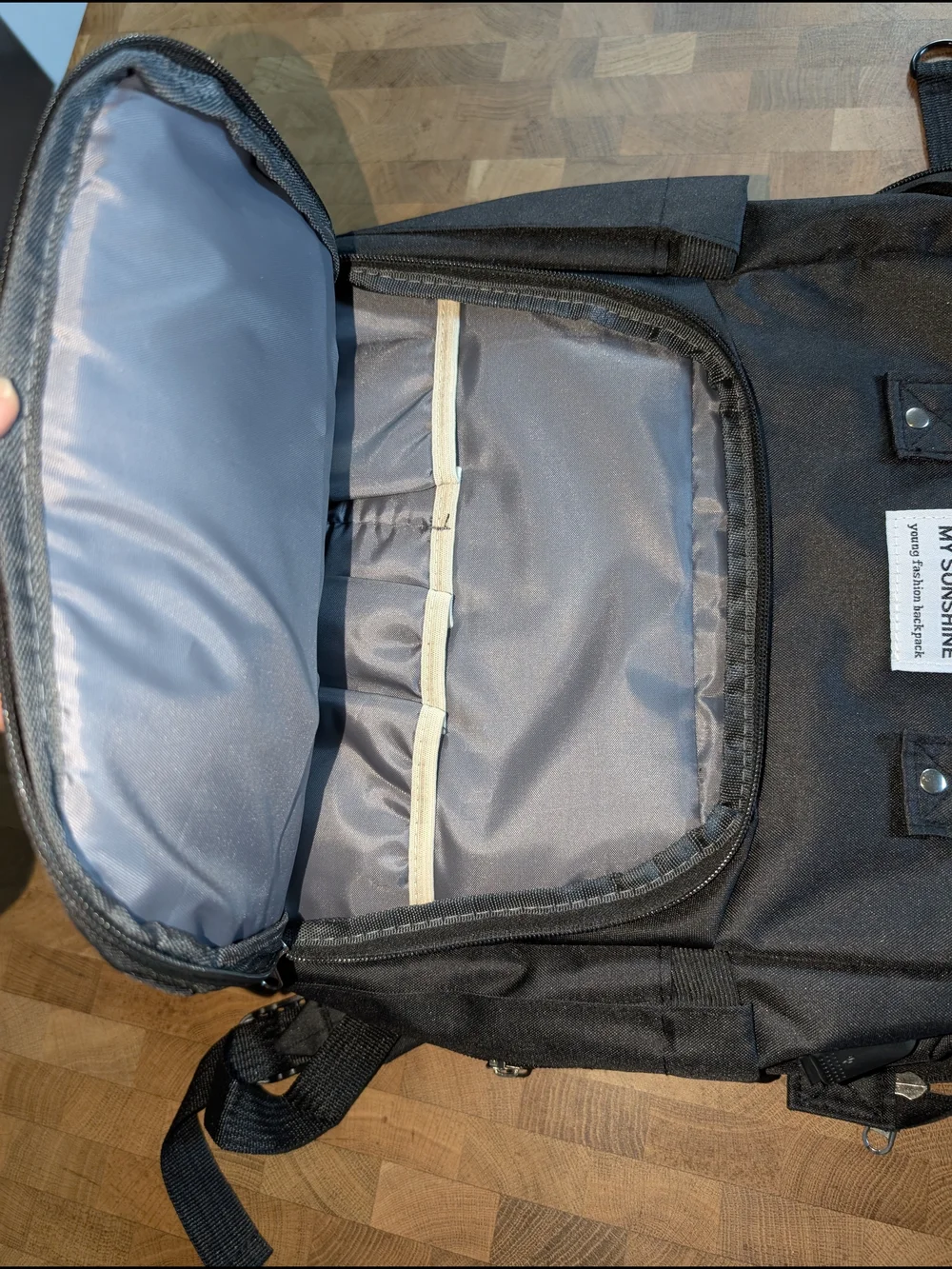 Black Multi-Compartment Backpack Diaper With Bassinet Changer
